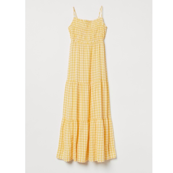 H&M Dresses & Skirts - H&M Yellow Checked Gingham Smock Detail Dress
